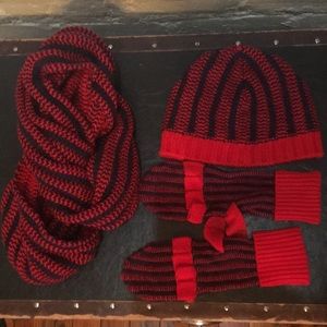 J. Crew hat, gloves, and scarf set